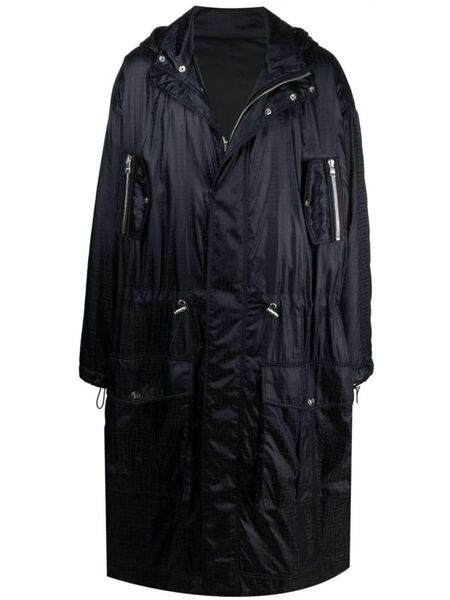  Balmain Hooded Coat - Black 