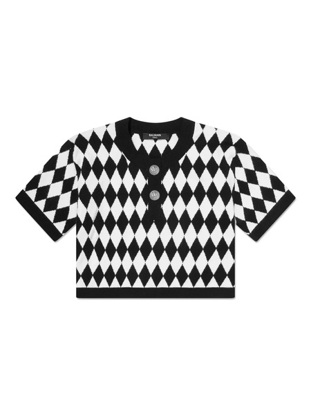  Balmain Kids Argyle-pattern Top - Black 
