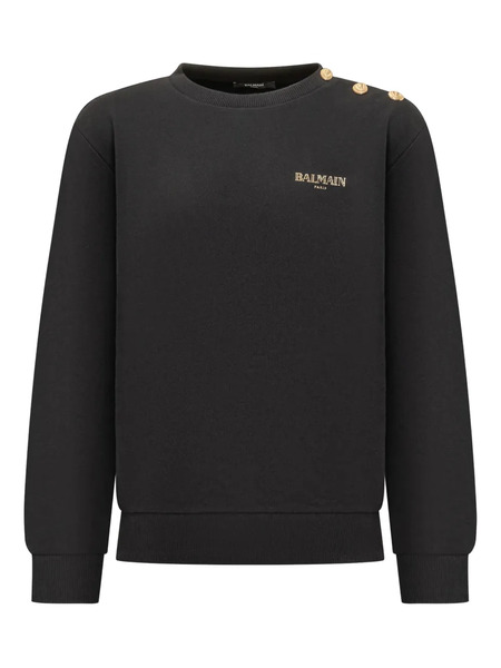  Balmain Kids Button-detail Sweatshirt - Black 
