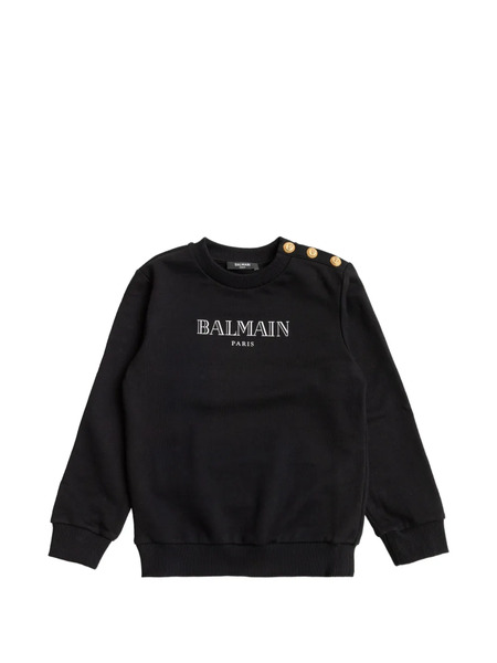  Balmain Kids Buttoned Logo Sweatshirt - Black 