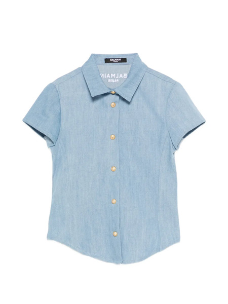  Balmain Kids Buttoned Shirt - Blue 