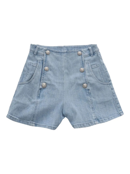  Balmain Kids Buttoned Shorts - Blue 