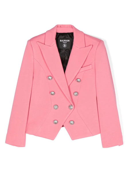  Balmain Kids Coin-engraved Double-breasted Blazer - Pink 