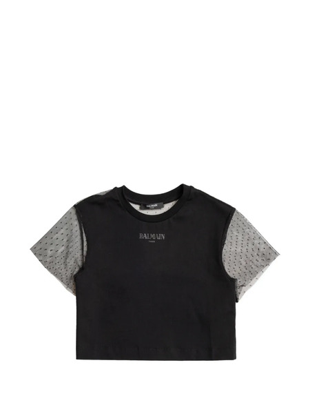  Balmain Kids Cropped Top - Black 