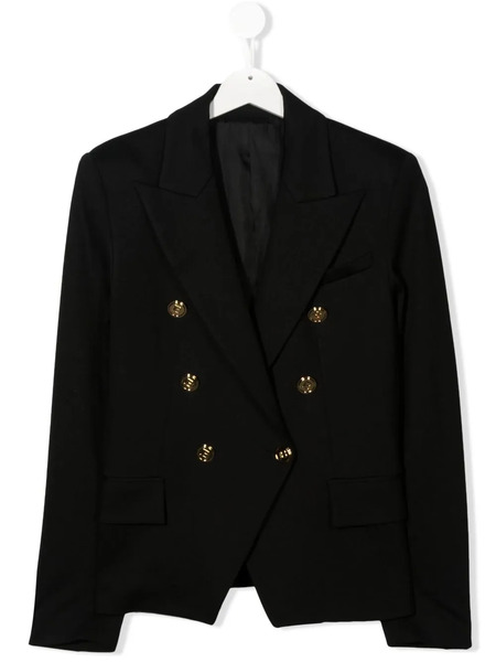  Balmain Kids Double-breasted Blazer - Black 