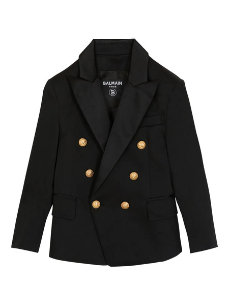  Balmain Kids Double-breasted Blazer - Black 