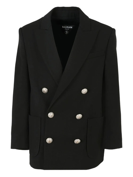  Balmain Kids Double-breasted Buttoned Blazer - Black 