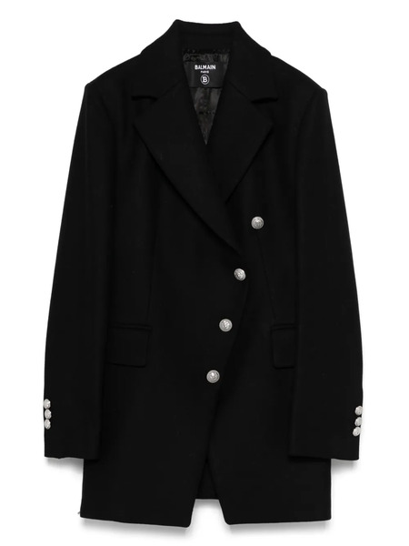  Balmain Kids Double-breasted Coat - Black 