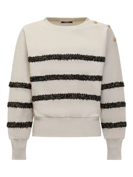  Balmain Kids Embellished Stripe Sweatshirt - White 