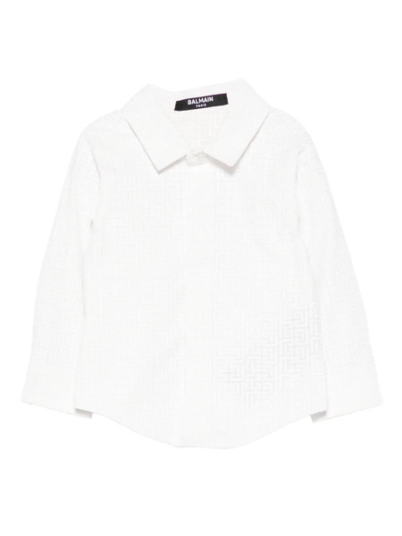  Balmain Kids Geometric-pattern Shirt - White 