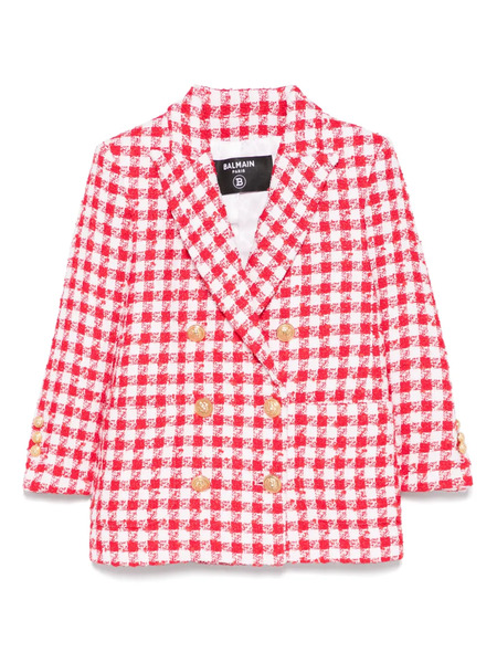  Balmain Kids Gingham-check Blazer - White 