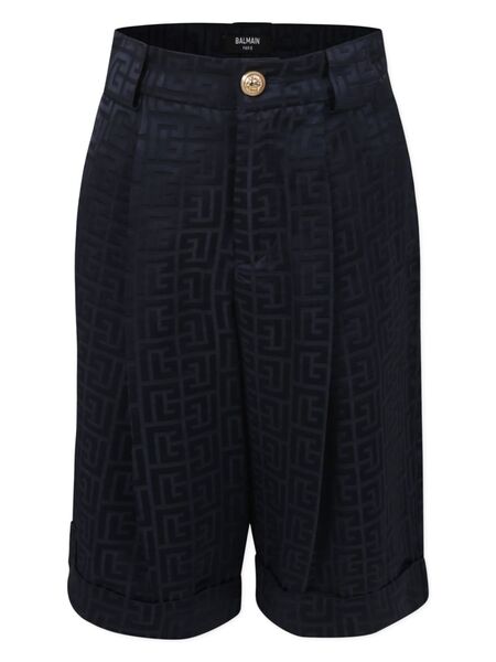  Balmain Kids Labyrinth Shorts - Blue 