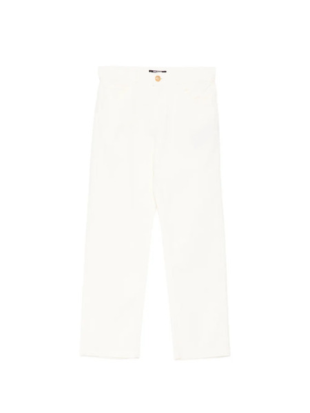  Balmain Kids Logo-button Straight-leg Jeans - Neutrals 