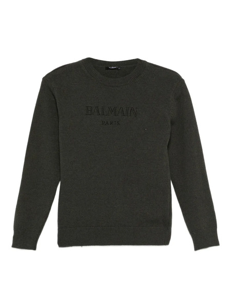  Balmain Kids Logo-embroidered Sweater - Green 