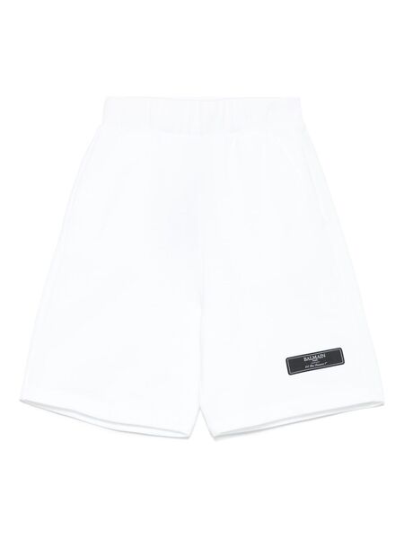  Balmain Kids Logo-patch Shorts - White 