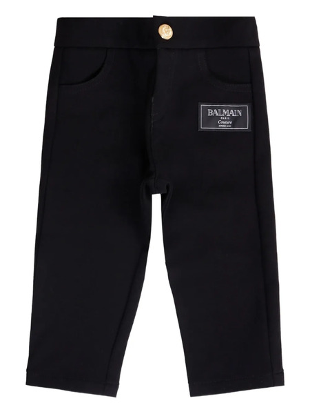 Balmain Kids Logo-patch Trousers - Black 