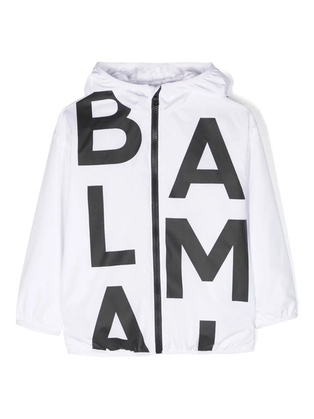 Balmain Kids Logo-print Hooded Jacket - White 