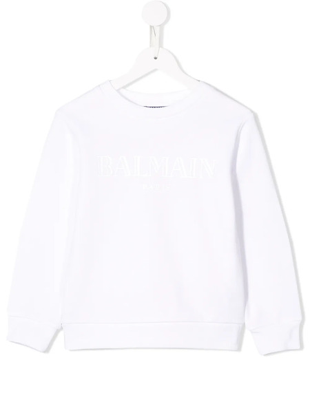  Balmain Kids Logo Print Sweatshirt - White 
