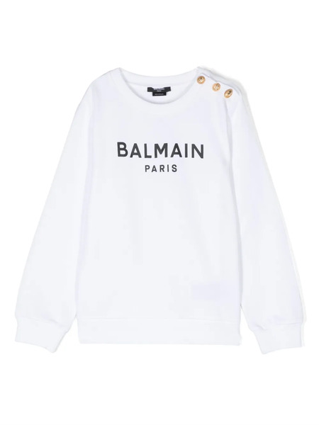 Balmain Kids Logo-print Sweatshirt - White 