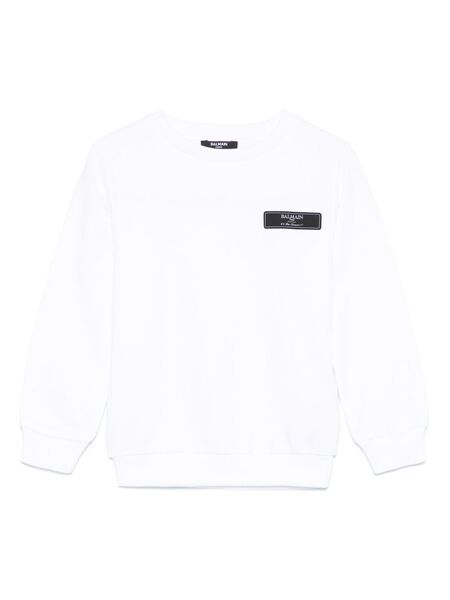  Balmain Kids Logo-pritn Sweatshirt - White 