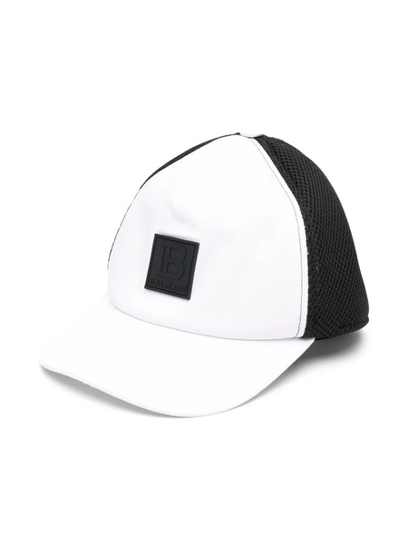  Balmain Kids Mesh-panelling Baseball Caps - White 