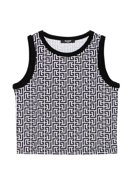  Balmain Kids Monogram Vest - Blue 