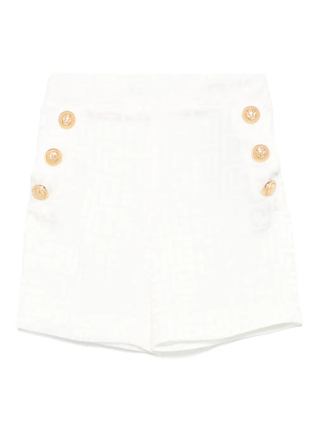  Balmain Kids Pb-monogram Shorts - White 