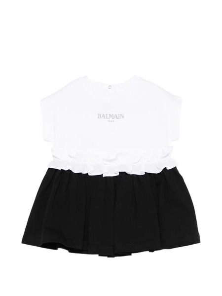  Balmain Kids Ruffled Dress - White 