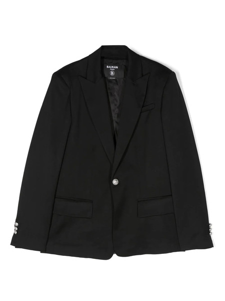  Balmain Kids Single-breasted Virgin-wool Blazer - Black 