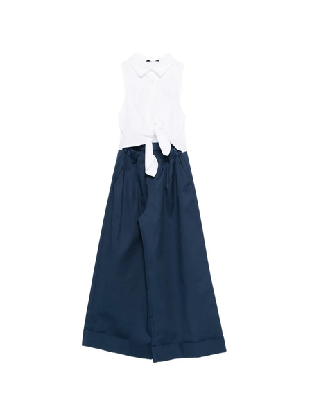  Balmain Kids Tie-front Sleeveless Jumpsuit - Blue 