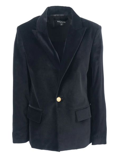  Balmain Kids Velvet Gold-button Jacket - Black 