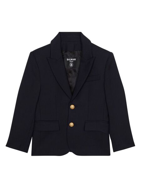  Balmain Kids Wool-blend Blazer Jacket - Blue 