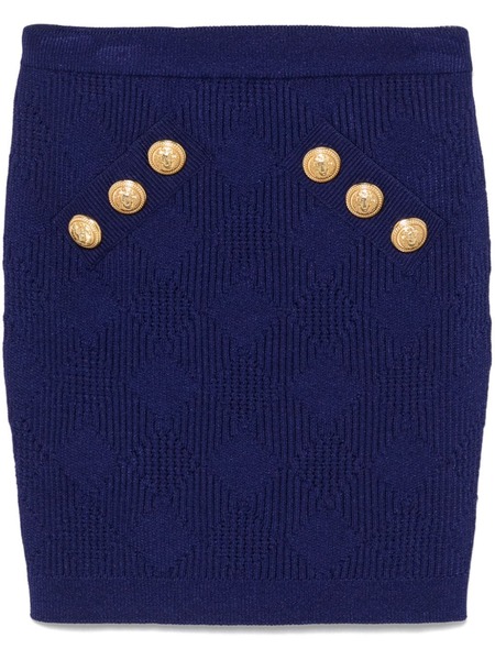  Balmain Knitted Mini Skirt - Blue 