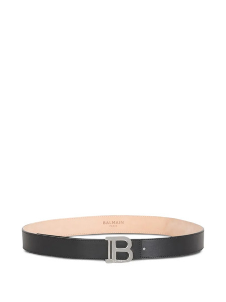  Balmain Leather B-buckle Belt - Black 