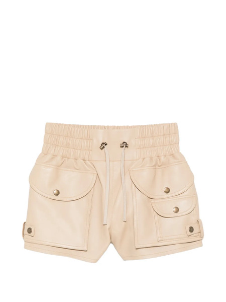  Balmain Leather Shorts - Neutrals 