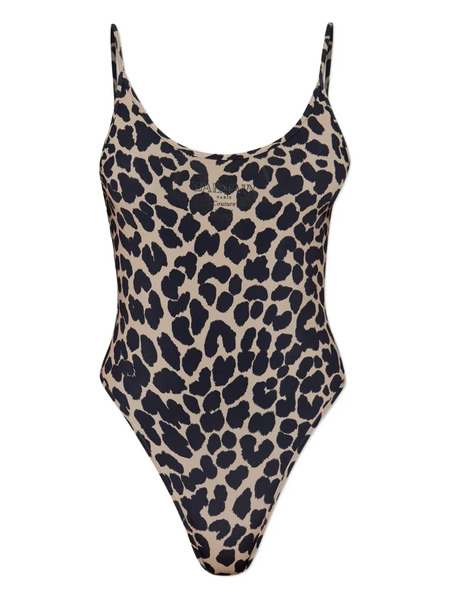  Balmain Leopard-print Swimsuit - Black 