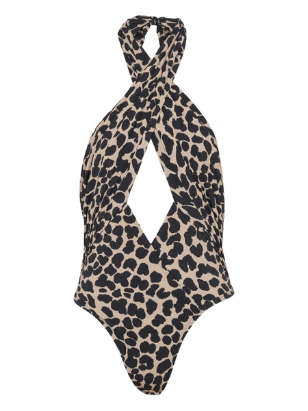  Balmain Leopard-print Swimsuit - Neutrals 