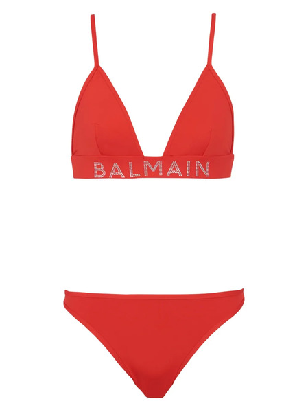  Balmain Logo-embellished Bikini Set - Red 
