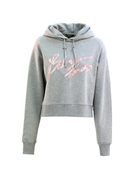  Balmain Logo-embroidered Hoodie - Grey 