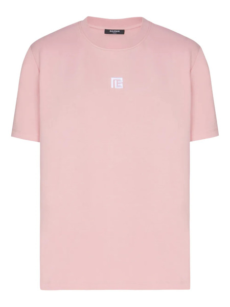  Balmain Logo-embroidered T-shirt - Pink 