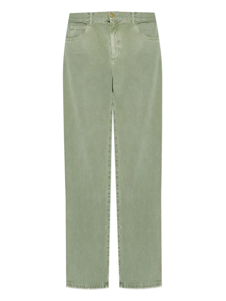  Balmain Logo-engraved-button Jeans - Green 