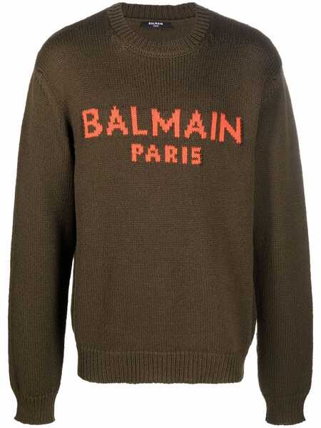  Balmain Logo Knit Jumper - Green 