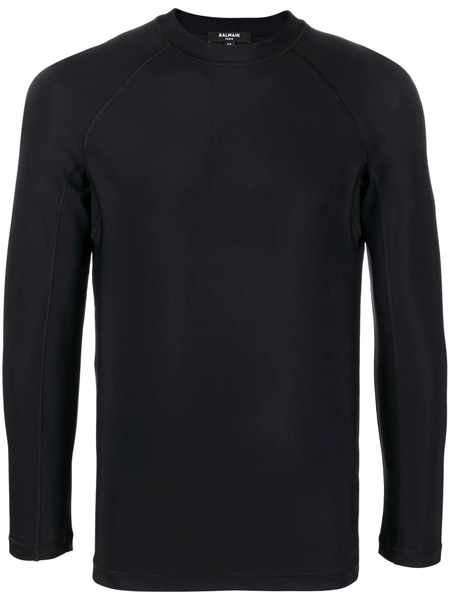  Balmain Logo Long-sleeve Top - Black 