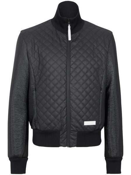  Balmain Logo-patch Quilted Bomber Jacket - Black 