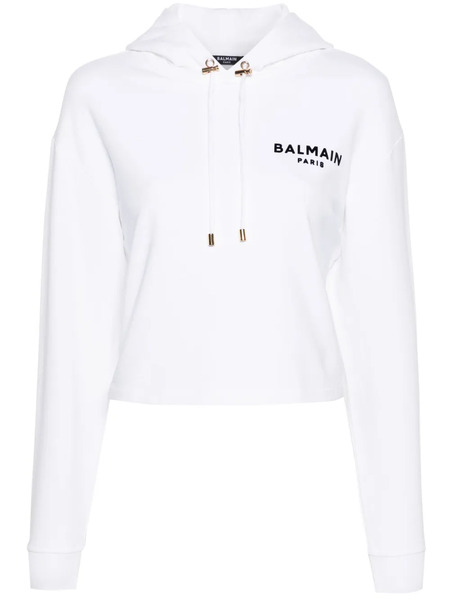  Balmain Logo-print Hoodie - Neutrals 