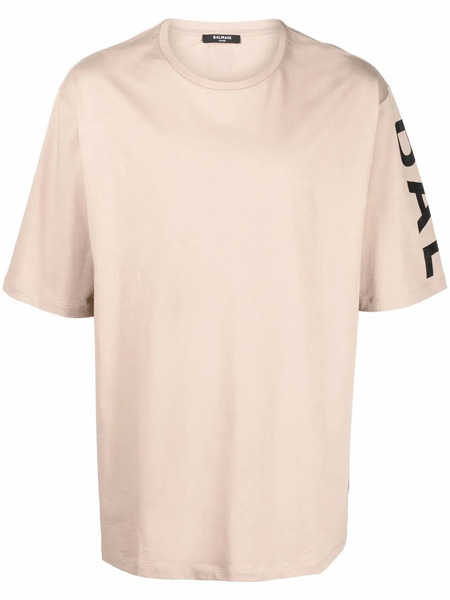  Balmain Logo-print Sleeve T-shirt - Neutrals 