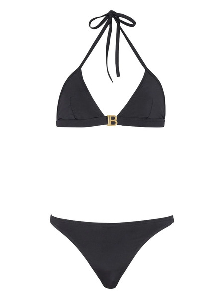  Balmain Logo-print Triangle Bikini Set - Black 