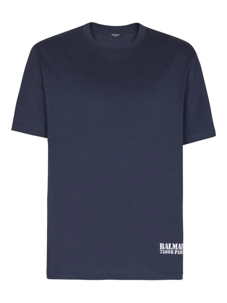  Balmain Logo-stamp T-shirt - Blue 