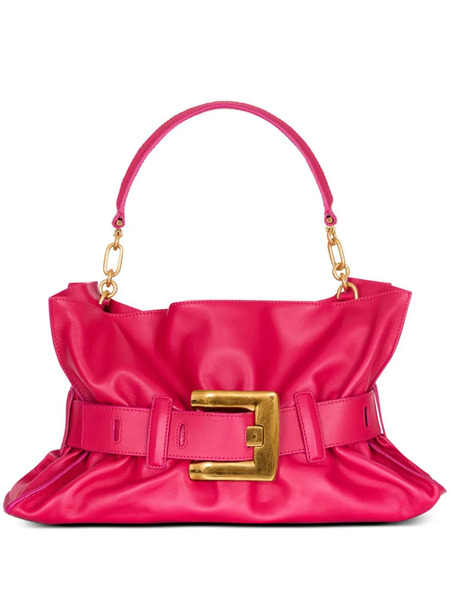  Balmain Medium Anthem Letaher Shoulder Bag - Pink 