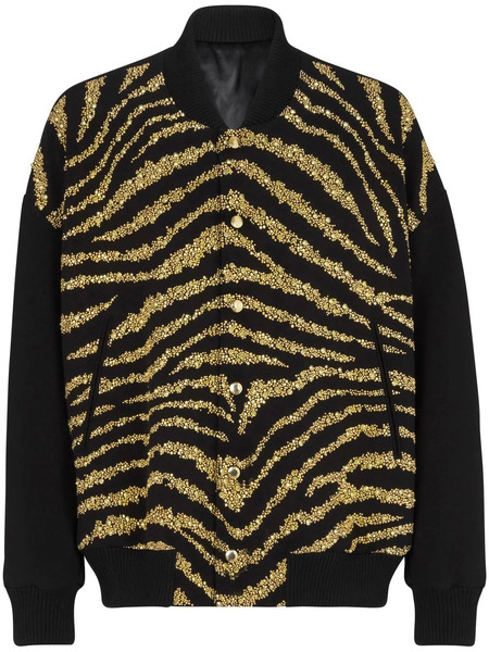  Balmain Metallic Zebra-print Jacket - Black 